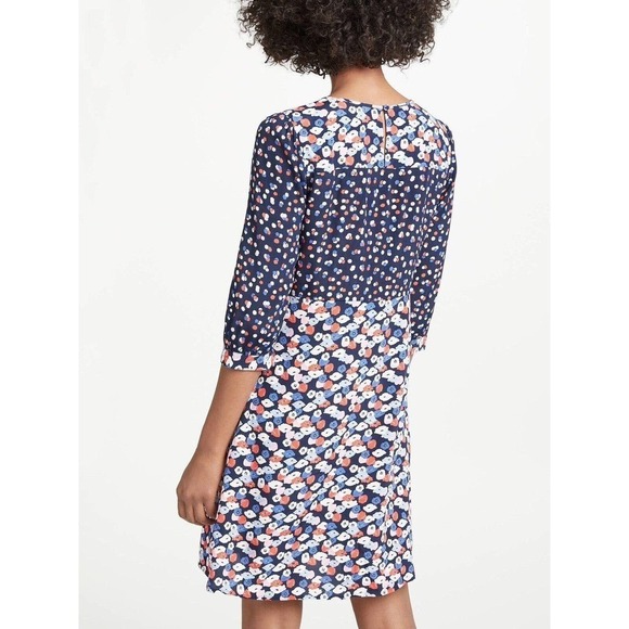Boden Hotchpotch Poppy Meadow Floral Dress Blue Pink Multi Pattern Sz 6R - Picture 7 of 16